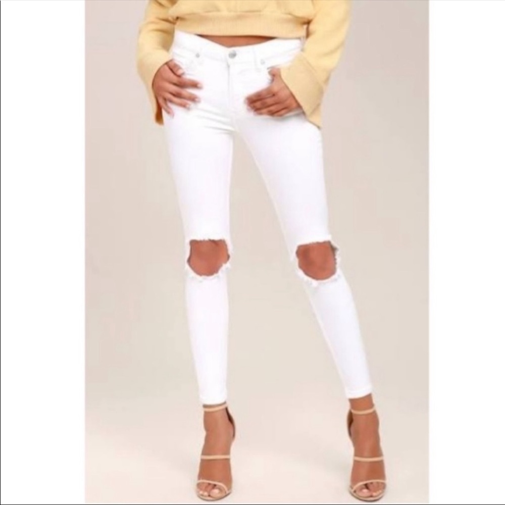 Free People - Hi Rise - Busted Knee - Skinny Jeans